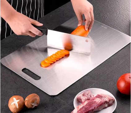 316 Stainless Steel Panel and Chopping Board Kitchen Household Thickened Double Sided Cutting Board Block Kneading Dough Board