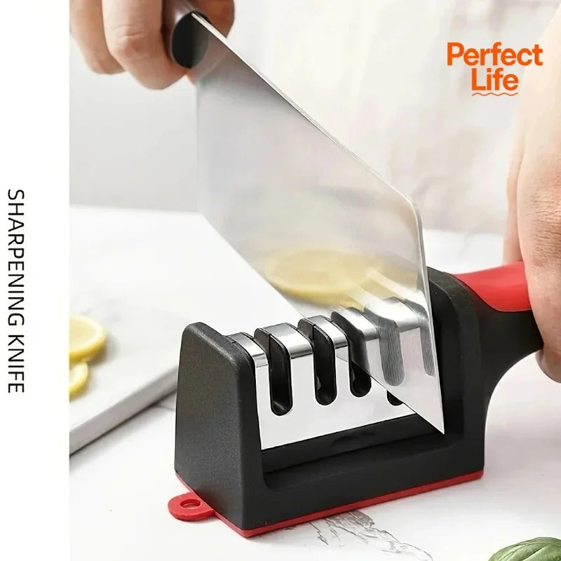 3/4 Segment Knife Sharpener Kitchen Multifunctional Handheld Fast Sharpening Stone Three-stage Cutting Knife Kitchen Supplies