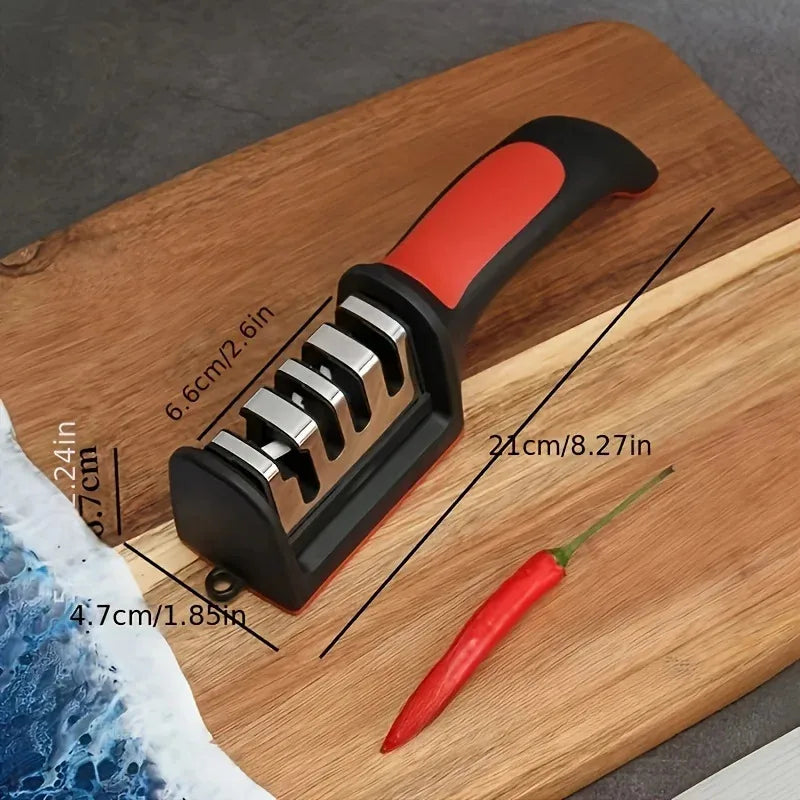 3/4 Segment Knife Sharpener Kitchen Multifunctional Handheld Fast Sharpening Stone Three-stage Cutting Knife Kitchen Supplies
