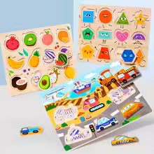 Wooden Puzzles for Kids Ages 2-8 Children Learn Educational Puzzle Toys for Boy Girl Montessori DIY Wood Toy Matching Board Game