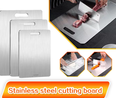 316 Stainless Steel Panel and Chopping Board Kitchen Household Thickened Double Sided Cutting Board Block Kneading Dough Board