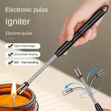 Type-C Rechargeable Kitchen Artifact Portable Smart Pulse Igniter Household Gas Stove Long Handle Electronic Lighter Wholesale
