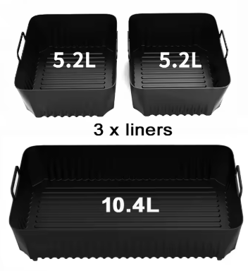 Hot Rectangle Air Fryer Silicone Liners for Ninja DZ071/AF500UK Air Fryer Basket Replacement Dishwasher Safe Air Fryer Liners