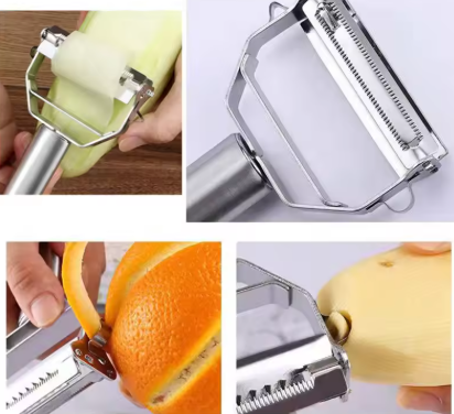 Kitchen Vegetable Peeler Stainless Steel Melon Planer Double-Head Peeler Household Multiple-Function Fruit And Vegetable Peeler