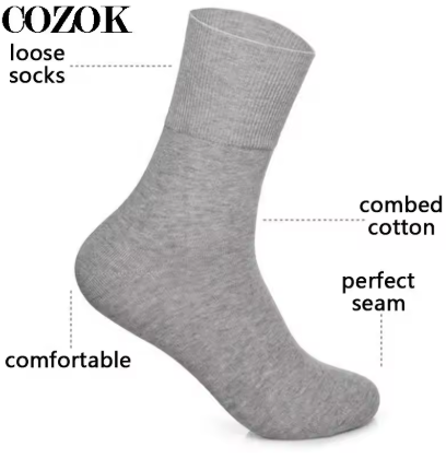 5 Pairs/Lot Diabetic Socks Men Prevent Varicose Veins Socks for Diabetes Hypertensive Patients Cotton Material Big Size46,47,48