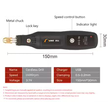 Mini Electric Drill USB Wireless Mini Handheld Drill Rotary Tool Woodworking Engraving Pen Dremel Tools for Jewelry Metal Glass