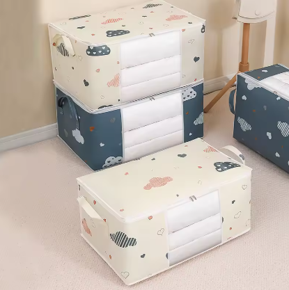 Quilt Clothes Storage Bag Big Capacity Duvet Blanket Sorting Bags Dustproof Closet Under-Bed Storage Moisture Proof Organizer