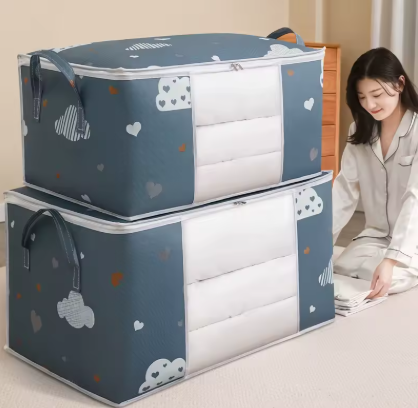 Quilt Clothes Storage Bag Big Capacity Duvet Blanket Sorting Bags Dustproof Closet Under-Bed Storage Moisture Proof Organizer