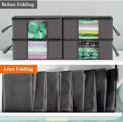 Large Capacity Clothes Storage Bag Foldable Blanket Storage Bags Storage Containers for Organizing Bedroom Closet Clothing