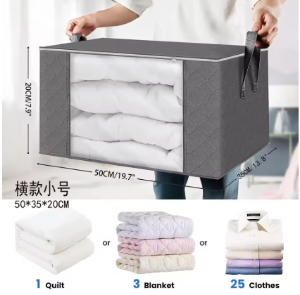 Quilt Clothes Storage Bag Big Capacity Duvet Blanket Sorting Bags Dustproof Closet Under-Bed Storage Moisture Proof Organizer