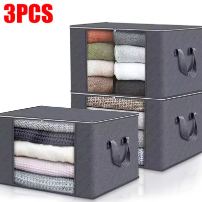 Large Capacity Clothes Storage Bag Foldable Blanket Storage Bags Storage Containers for Organizing Bedroom Closet Clothing